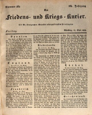 Der Friedens- u. Kriegs-Kurier (Nürnberger Friedens- und Kriegs-Kurier) Freitag 21. September 1838