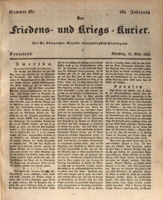 Der Friedens- u. Kriegs-Kurier (Nürnberger Friedens- und Kriegs-Kurier) Samstag 22. September 1838