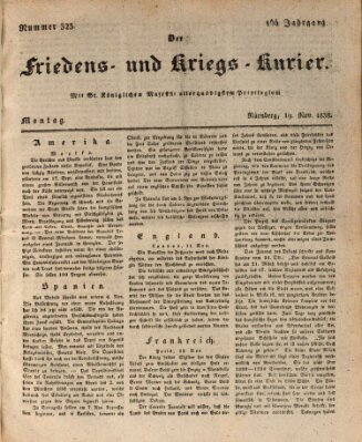 Der Friedens- u. Kriegs-Kurier (Nürnberger Friedens- und Kriegs-Kurier) Montag 19. November 1838