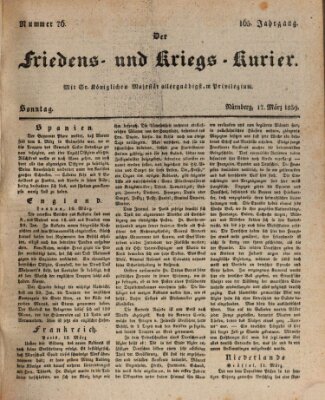 Der Friedens- u. Kriegs-Kurier (Nürnberger Friedens- und Kriegs-Kurier) Sonntag 17. März 1839