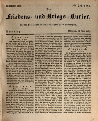 Der Friedens- u. Kriegs-Kurier (Nürnberger Friedens- und Kriegs-Kurier) Dienstag 23. Juli 1839