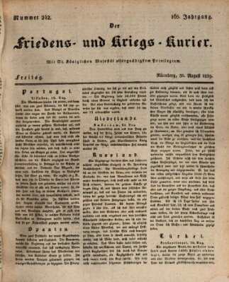 Der Friedens- u. Kriegs-Kurier (Nürnberger Friedens- und Kriegs-Kurier) Freitag 30. August 1839