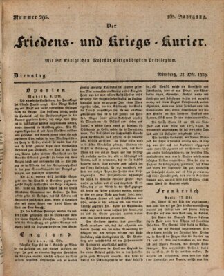Der Friedens- u. Kriegs-Kurier (Nürnberger Friedens- und Kriegs-Kurier) Dienstag 22. Oktober 1839