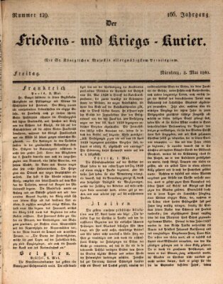 Der Friedens- u. Kriegs-Kurier (Nürnberger Friedens- und Kriegs-Kurier) Freitag 8. Mai 1840