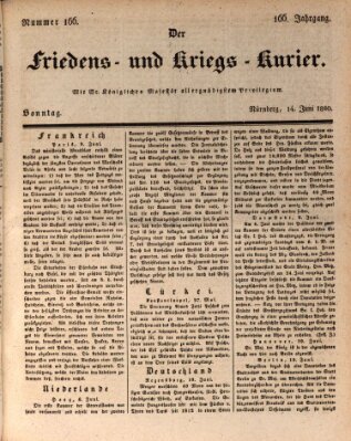 Der Friedens- u. Kriegs-Kurier (Nürnberger Friedens- und Kriegs-Kurier) Sonntag 14. Juni 1840