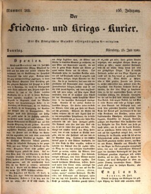 Der Friedens- u. Kriegs-Kurier (Nürnberger Friedens- und Kriegs-Kurier) Sonntag 26. Juli 1840