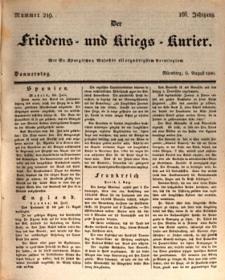 Der Friedens- u. Kriegs-Kurier (Nürnberger Friedens- und Kriegs-Kurier) Donnerstag 6. August 1840