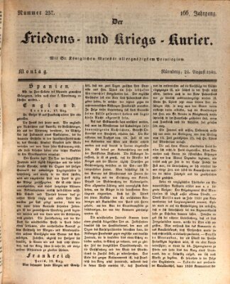 Der Friedens- u. Kriegs-Kurier (Nürnberger Friedens- und Kriegs-Kurier) Montag 24. August 1840