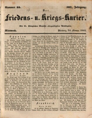 Der Friedens- u. Kriegs-Kurier (Nürnberger Friedens- und Kriegs-Kurier) Mittwoch 24. Februar 1841