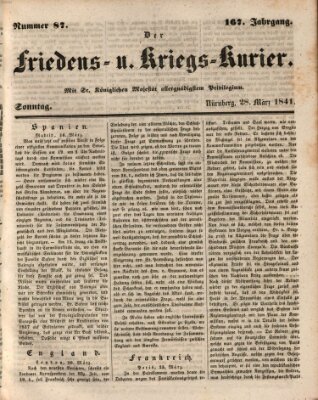 Der Friedens- u. Kriegs-Kurier (Nürnberger Friedens- und Kriegs-Kurier) Sonntag 28. März 1841