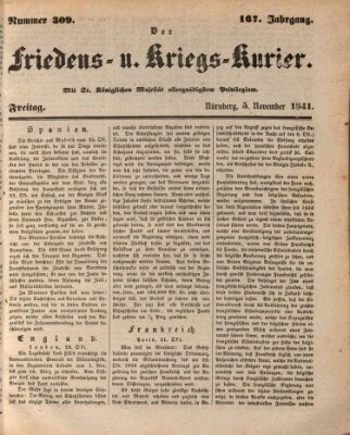 Der Friedens- u. Kriegs-Kurier (Nürnberger Friedens- und Kriegs-Kurier) Freitag 5. November 1841