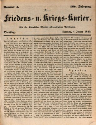 Der Friedens- u. Kriegs-Kurier (Nürnberger Friedens- und Kriegs-Kurier) Dienstag 4. Januar 1842