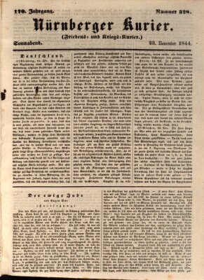 Nürnberger Kurier (Nürnberger Friedens- und Kriegs-Kurier) Samstag 23. November 1844