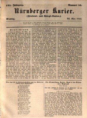 Nürnberger Kurier (Nürnberger Friedens- und Kriegs-Kurier) Montag 24. März 1845
