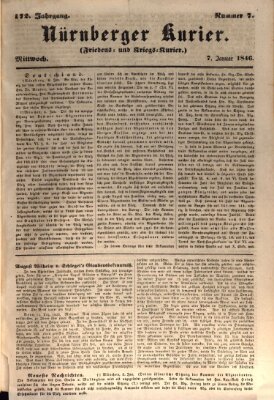 Nürnberger Kurier (Nürnberger Friedens- und Kriegs-Kurier) Mittwoch 7. Januar 1846