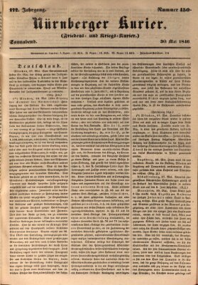 Nürnberger Kurier (Nürnberger Friedens- und Kriegs-Kurier) Samstag 30. Mai 1846