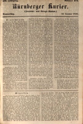 Nürnberger Kurier (Nürnberger Friedens- und Kriegs-Kurier) Donnerstag 19. November 1846