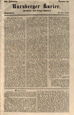 Nürnberger Kurier (Nürnberger Friedens- und Kriegs-Kurier) Samstag 13. März 1847
