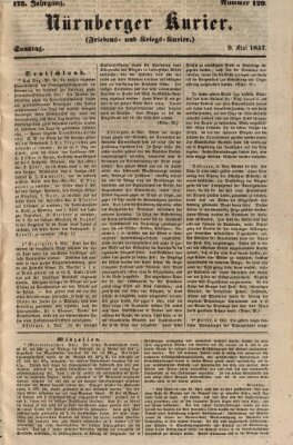 Nürnberger Kurier (Nürnberger Friedens- und Kriegs-Kurier) Sonntag 9. Mai 1847
