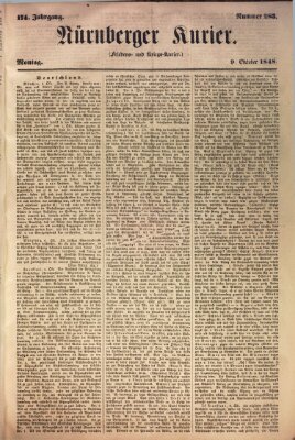 Nürnberger Kurier (Nürnberger Friedens- und Kriegs-Kurier) Montag 9. Oktober 1848