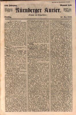 Nürnberger Kurier (Nürnberger Friedens- und Kriegs-Kurier) Dienstag 29. Mai 1849