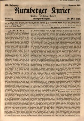 Nürnberger Kurier (Nürnberger Friedens- und Kriegs-Kurier) Dienstag 28. Mai 1850