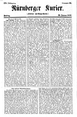 Nürnberger Kurier (Nürnberger Friedens- und Kriegs-Kurier) Freitag 30. Januar 1852