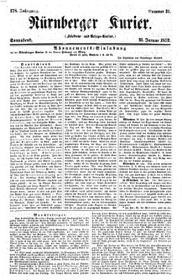 Nürnberger Kurier (Nürnberger Friedens- und Kriegs-Kurier) Samstag 31. Januar 1852