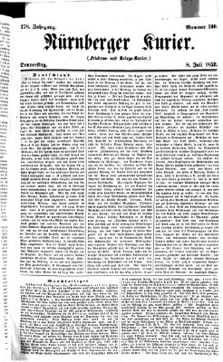 Nürnberger Kurier (Nürnberger Friedens- und Kriegs-Kurier) Donnerstag 8. Juli 1852