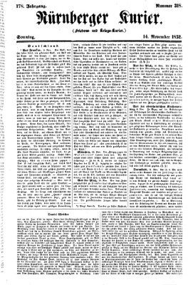 Nürnberger Kurier (Nürnberger Friedens- und Kriegs-Kurier) Sonntag 14. November 1852