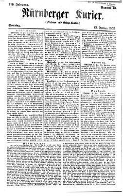 Nürnberger Kurier (Nürnberger Friedens- und Kriegs-Kurier) Sonntag 23. Januar 1853