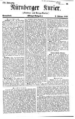 Nürnberger Kurier (Nürnberger Friedens- und Kriegs-Kurier) Samstag 5. Februar 1853