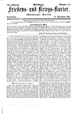 Nürnberger Friedens- und Kriegs-Kurier Donnerstag 21. September 1854
