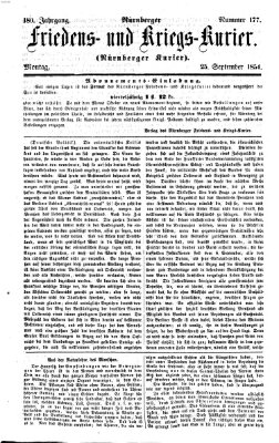 Nürnberger Friedens- und Kriegs-Kurier Montag 25. September 1854