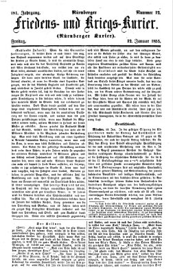 Nürnberger Friedens- und Kriegs-Kurier Freitag 12. Januar 1855