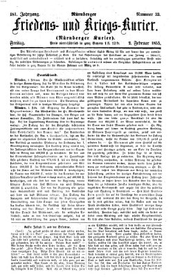 Nürnberger Friedens- und Kriegs-Kurier Freitag 2. Februar 1855