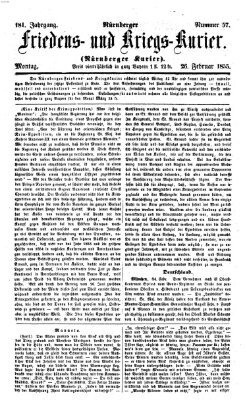 Nürnberger Friedens- und Kriegs-Kurier Montag 26. Februar 1855