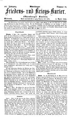 Nürnberger Friedens- und Kriegs-Kurier Mittwoch 4. April 1855