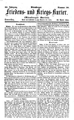 Nürnberger Friedens- und Kriegs-Kurier Donnerstag 19. April 1855