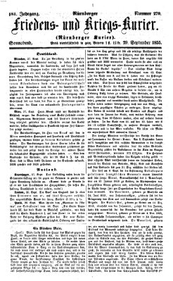 Nürnberger Friedens- und Kriegs-Kurier Samstag 29. September 1855
