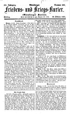 Nürnberger Friedens- und Kriegs-Kurier Freitag 19. Oktober 1855