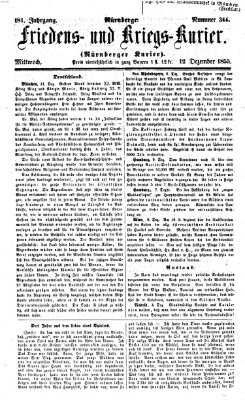 Nürnberger Friedens- und Kriegs-Kurier Mittwoch 12. Dezember 1855