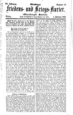 Nürnberger Friedens- und Kriegs-Kurier Montag 4. Februar 1856