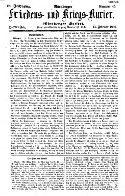 Nürnberger Friedens- und Kriegs-Kurier Donnerstag 14. Februar 1856