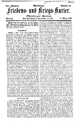 Nürnberger Friedens- und Kriegs-Kurier Montag 3. März 1856