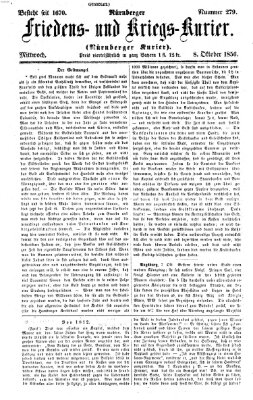 Nürnberger Friedens- und Kriegs-Kurier Mittwoch 8. Oktober 1856