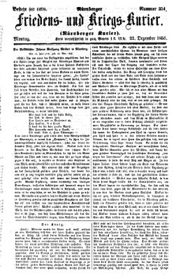 Nürnberger Friedens- und Kriegs-Kurier Montag 22. Dezember 1856