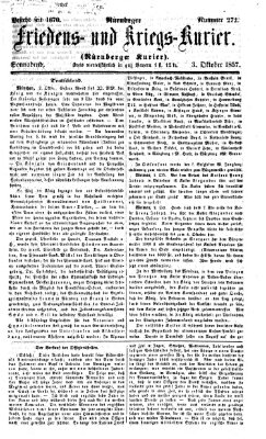 Nürnberger Friedens- und Kriegs-Kurier Samstag 3. Oktober 1857