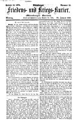 Nürnberger Friedens- und Kriegs-Kurier Montag 25. Januar 1858