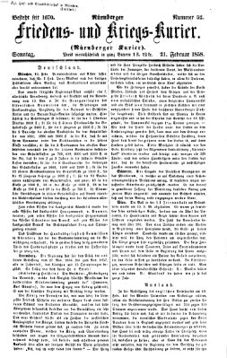 Nürnberger Friedens- und Kriegs-Kurier Sonntag 21. Februar 1858